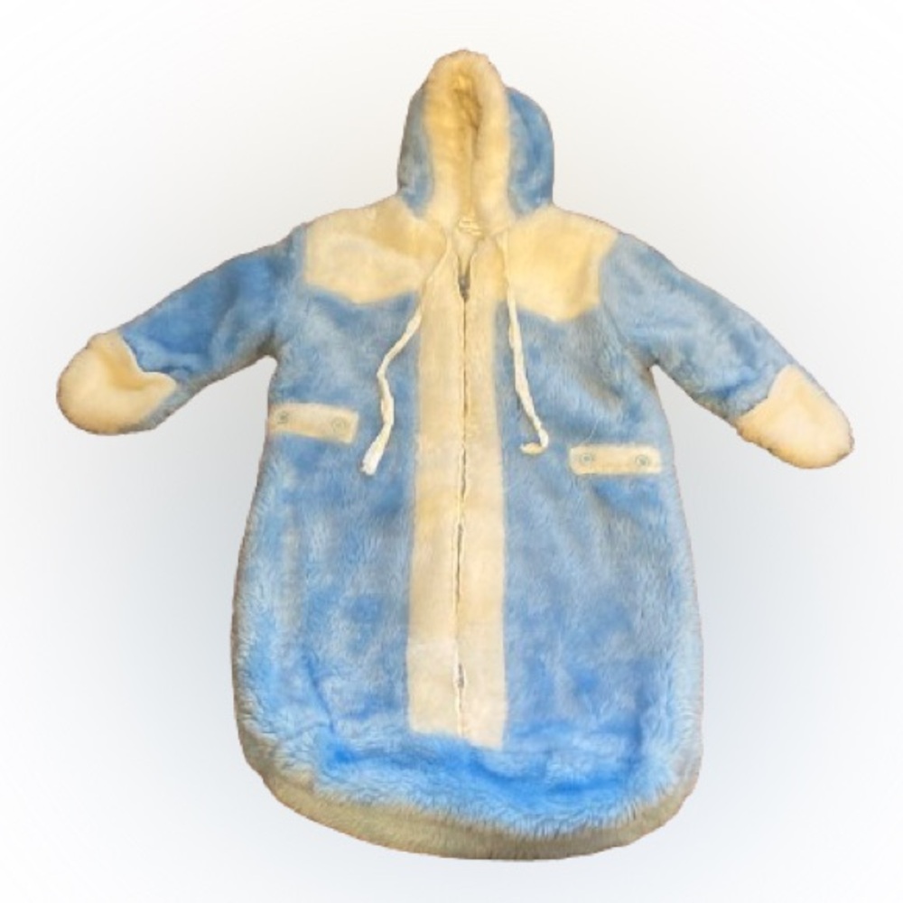Vintage 1970’s super soft Baby Sac with hoodie and mittens